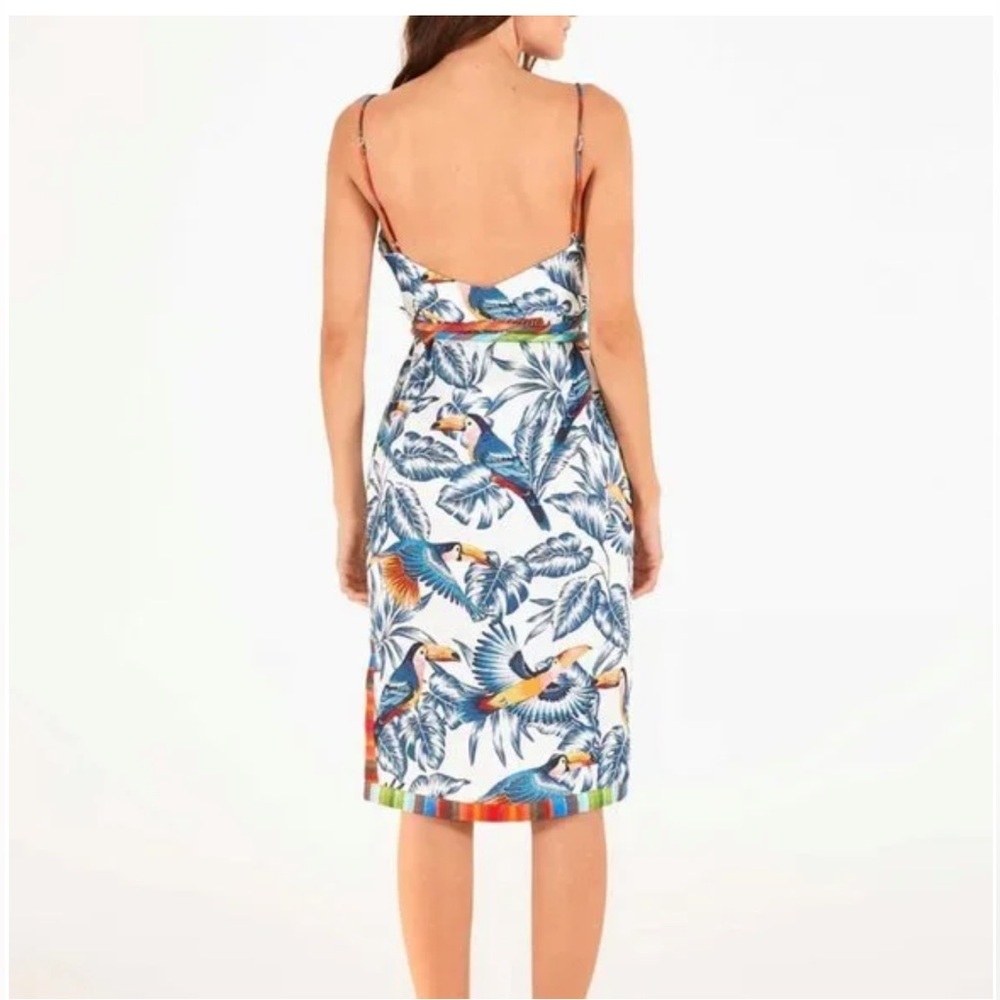 LAST CHANCE Farm Rio Flying Toucans Open Back Midi Dress - Picture 10 of 16